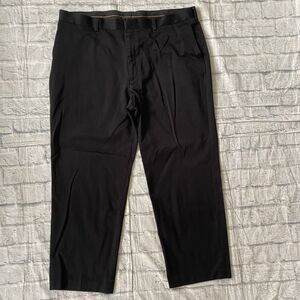 Axist men 42/30 casual flat front 100% cotton chino pants black